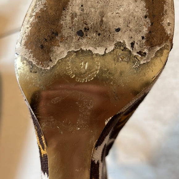 Stella McCartney Leopard Print Canvas Slingback Nathalie Wedges Size 41 - Picture 7 of 7